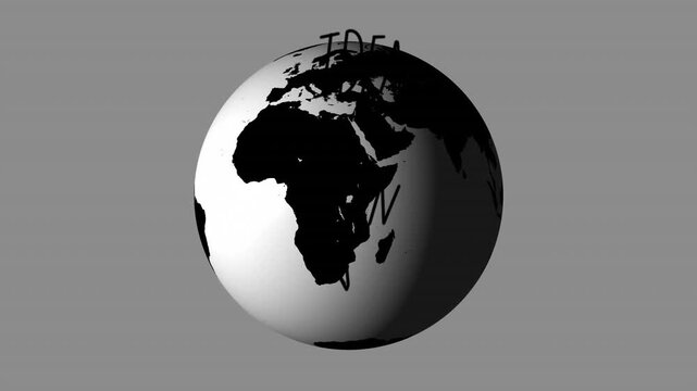 Animation of idea plan action texts over globe