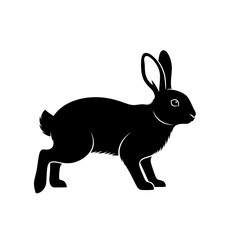 Obraz premium black silhouette of a rabbit standing