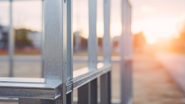 erection. A steel frame structure in progress, capturing the essence of industrial development and modern construction. safety posters.
