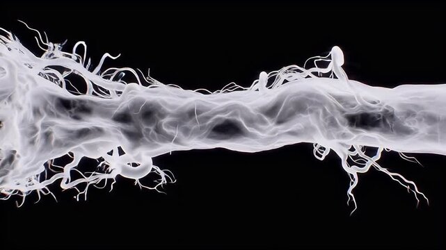 Abstract white root system illustration against a stark black background evoking themes of growth connection and organic networks for modern design projects