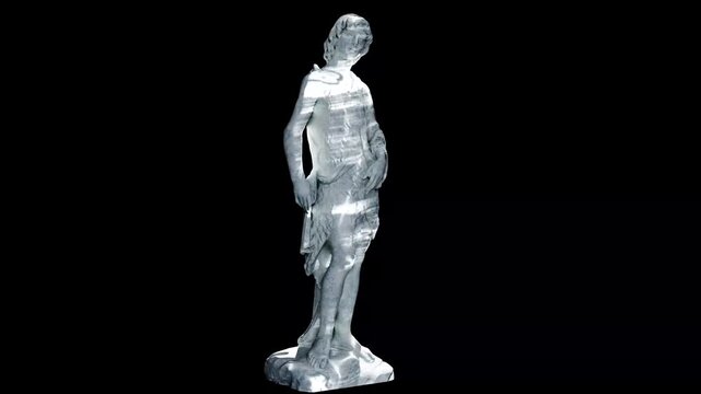 Sculpture of John the Baptist as a boy Made with 3D render not AI

