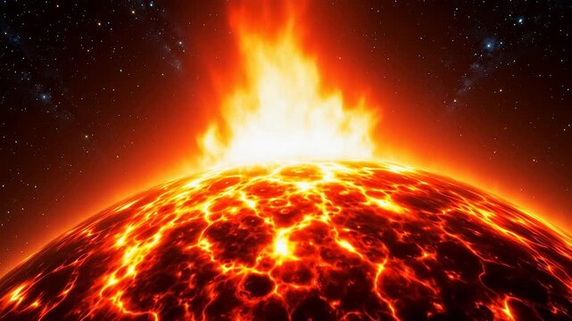 Fiery Cosmic Explosion Representing a Massive Stellar Event and Supernova Phenomena