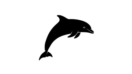 black dolphin jumping silhouette © Arga