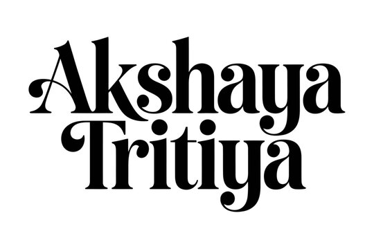 Elegant black and white typography design for Akshaya Tritiya Indian festival greeting card background vector