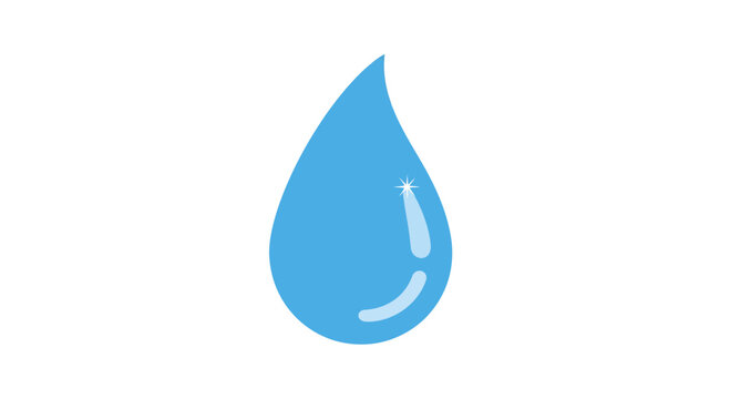 Water Drop Vector Illustration, Flat Design, for Hydration, Freshness, and Nature