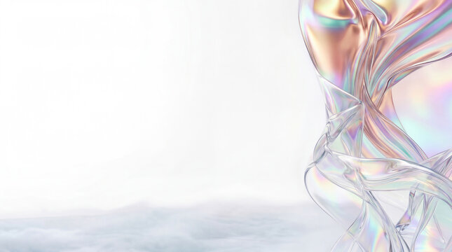 透明感のあるガラスの滑らかな曲線アート