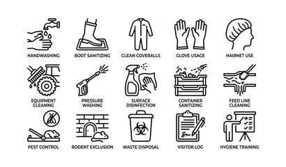 Fototapeta premium Proper hygiene practices for food safety: sanitizing, cleaning, and ppe guidelines