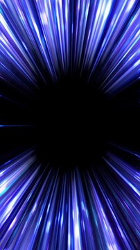 Accelerating light beam frame creating a cinematic tunnel effect. Useful for rapid digital data concepts, internet connection speeds, and commercial media