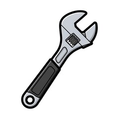 Obraz premium Adjustable Wrench Tool Illustration.