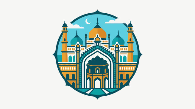 Stylized Vector Design of the Bibi Ka Maqbara Mausoleum