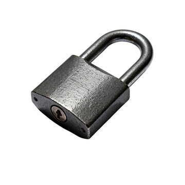 Heavy Duty Metallic Padlock Isolated on Black Background, Secure Steel Lock for Protection, Safety and Privacy Concept.