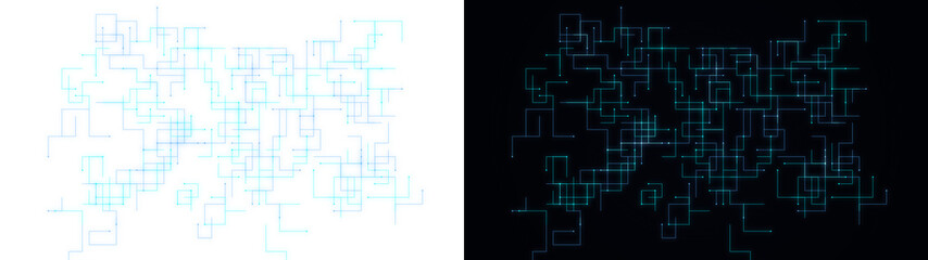 PNG image of Abstract glowing cyan blue network connections forming a digital grid structure on transparent background © rehena