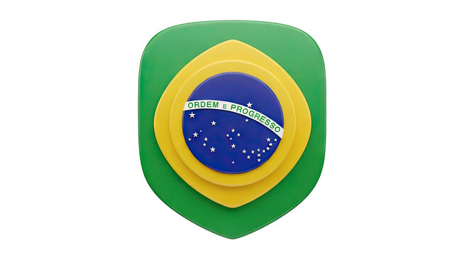 3D Rendering of the Brazilian Flag Emblem