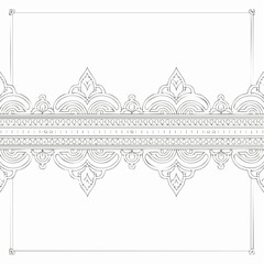 Fototapeta premium line art vector border with decorative accents, thin consistent stroke, modern clean style
