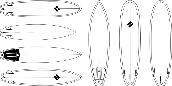 Surfboard vector realistic set icon.Vector illustration surfboard for wave.Isolated icon hawaii of surf board.
