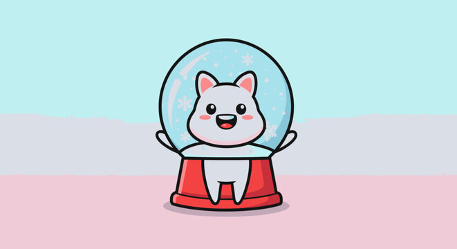 Hamster in space helmet standing on pastel background.