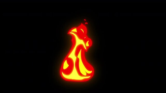 Cartoon Fire Explosion Blast Impact Animation Element