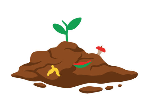 Compost Pile with Plant Illustration