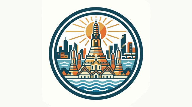 Wat Arun Ratchawararam Ratchawaramahawihan Landmark Emblem