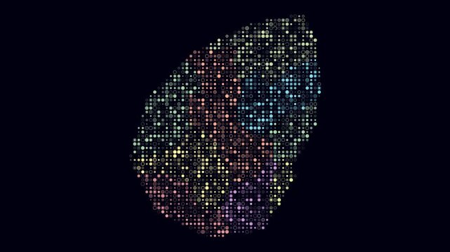 San Marino animated country shape. Pulsating colored dots on the map of the country. Small size circle blocks. Digital style San Marino map on dark background. Abstract animation video.