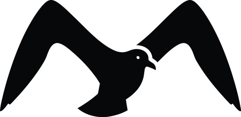 Fototapeta premium Minimalist Seagull Silhouette Logo Icon Design Symbol Of Freedom Flying Bird Graphic Element