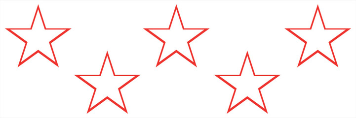 Fototapeta premium five star customer product review icon. red 5 star rating feedback for website, app, ui design.