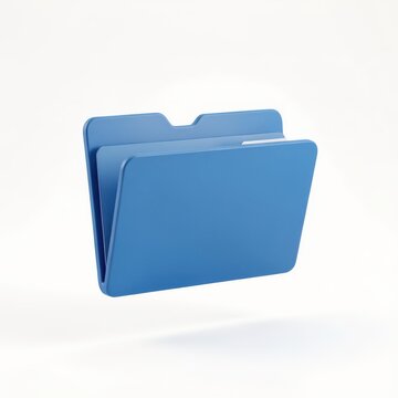 Blue Folder Icon Isolated on White Background