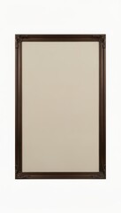 Fototapeta premium Empty Wooden Frame with Beige Background, Vertical Orientation