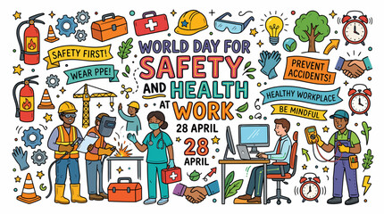 Fototapeta premium World Day for Safety and Health at Work - Safety First