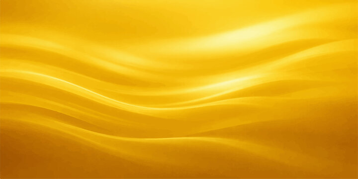 Smooth golden silk fabric background with yellow satin waves and soft liquid motion texture featuring a flowing material design for an elegant textile backdrop pattern