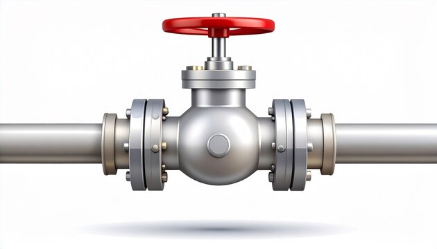 Industrial silver valve pipe system.