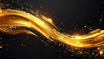 Fototapeta premium 太金ブラシ粒子光抽象背景コピースペース