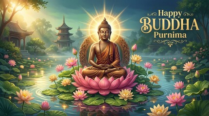 Obraz premium Sacred Buddha Purnima Festival Celebration