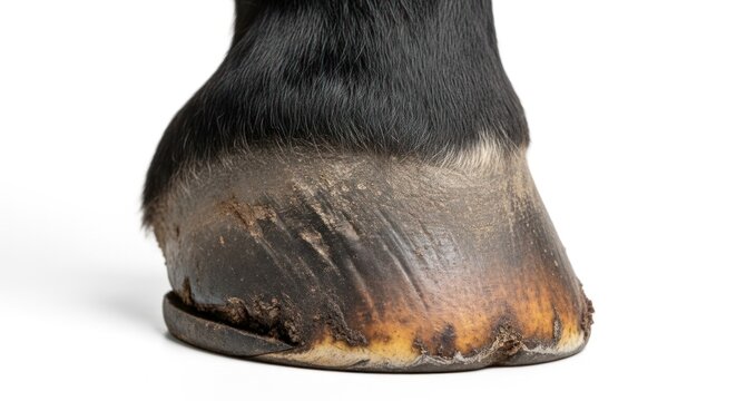 Closeup of horse hoof with laminitis.