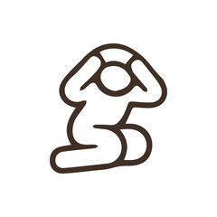 Obraz premium Minimalist Line Icon Of A Person In Despair Holding Their Head