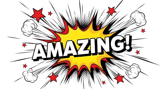 Amazing Pop Art Comic Book Speech Bubble Design Vector Exploding Graphic, Perfect for Adding an Attention Grabbing Highlight to Your Work