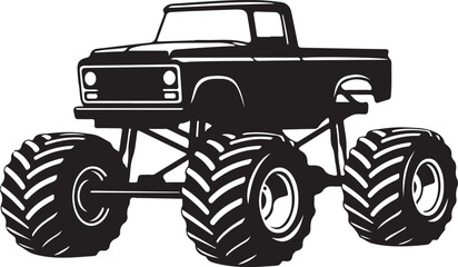Monster Truck Icon Silhouette Off Road Vehicle Logo Vector Illustration © Usman AI