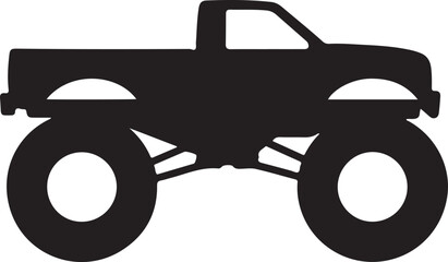 Monster Truck Icon Silhouette Off Road Vehicle Logo Vector Illustration © Usman AI
