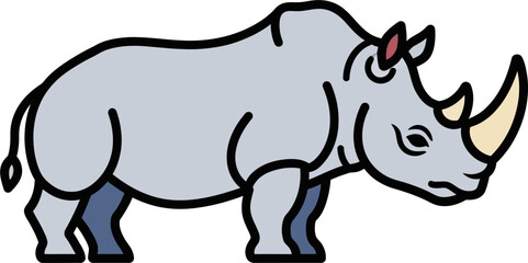 rhino cartoon illustration © Mas