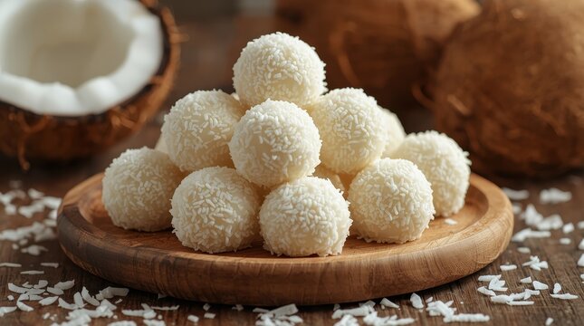 Coconut candy in white