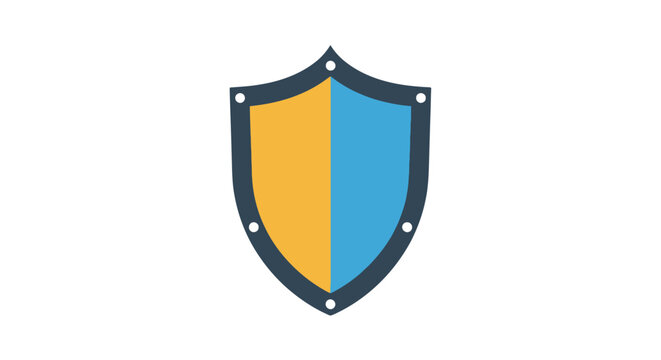 Shield Icon with Blue and Yellow Colors.