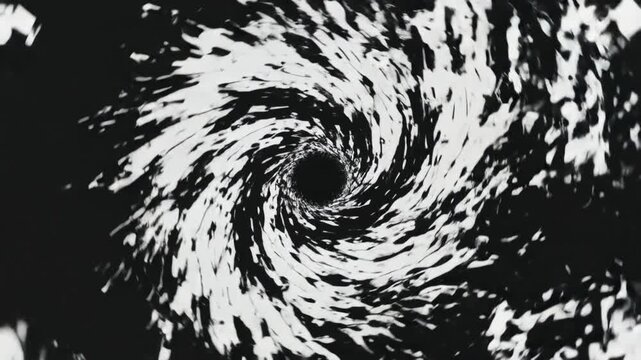 A swirling black hole creates a mesmerizing cosmic vortex in space.