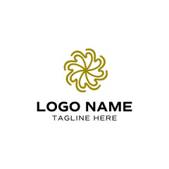 Obraz premium Gold Circular Ornamental Monoline Logo Design
