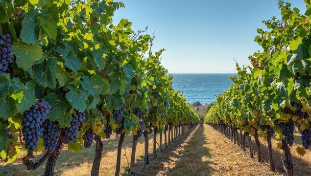 Grapes are the primary crop of Aegean Sea coastal nations
