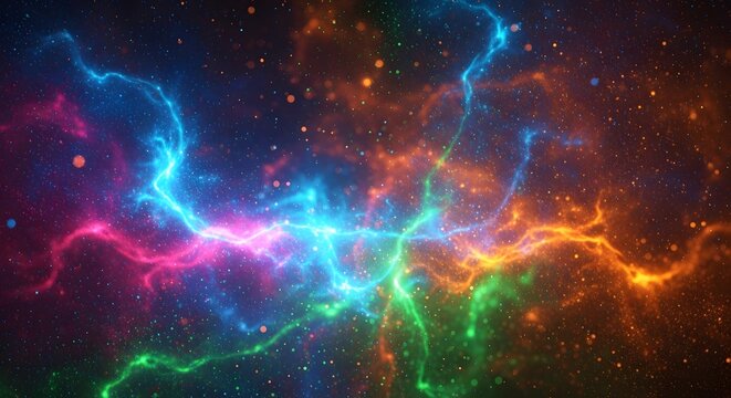 Vibrant cosmic energy emanating from celestial body