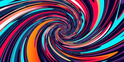 Fototapeta premium Abstract colorful background with red and blue spiral design featuring a psychedelic vortex of light and bright twirl patterns for an artistic illustration