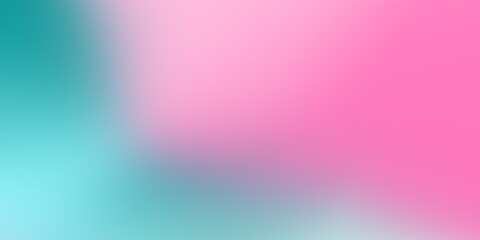 Obraz premium Vibrant abstract gradient background featuring smooth, blurred transitions between vivid cyan teal and bright, energetic hot pink colors for design.