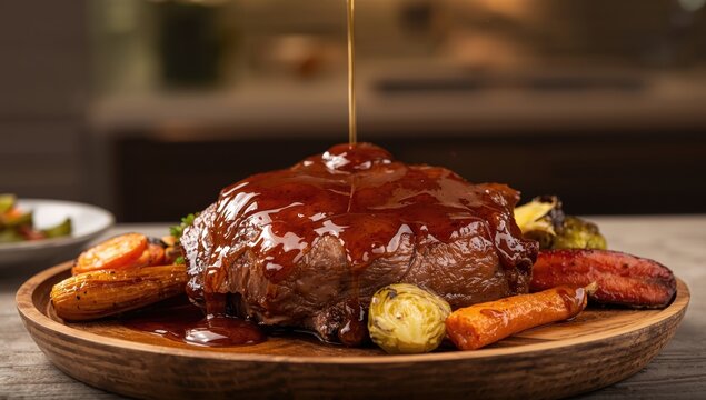 Plate with pork neck