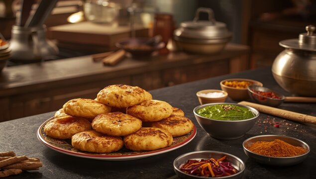 Popular Gujarati Fafda served with dip