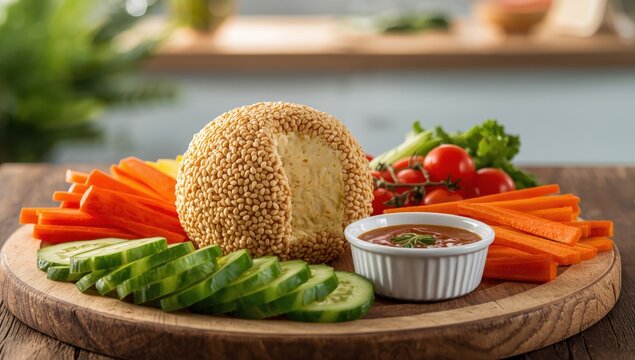 Sesame Cheese Sphere culinary imagery